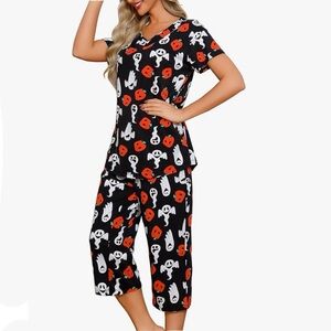 Halloween Cotton Capri PJ Set szL